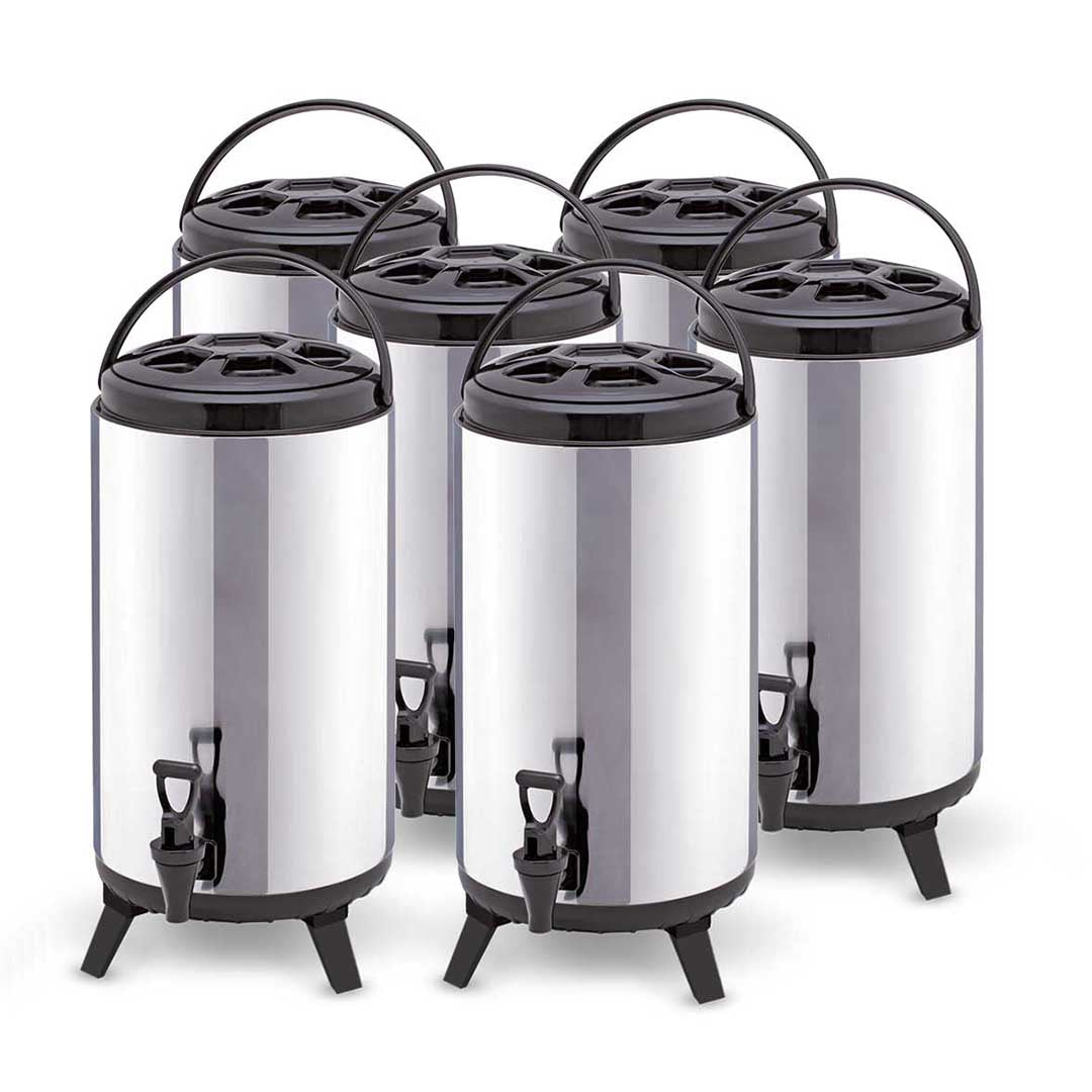 SOGA 6X 10L Portable Insulated Cold/Heat Coffee Tea Beer Barrel Brew Pot With Dispenser • LUZ-BeverageDispenser10LX6