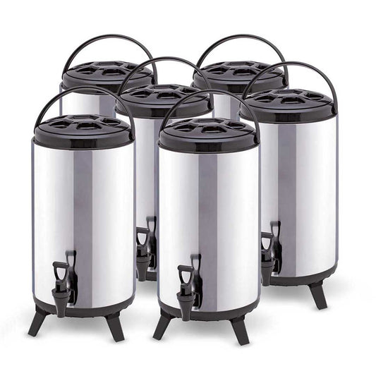 SOGA 6X 10L Portable Insulated Cold/Heat Coffee Tea Beer Barrel Brew Pot With Dispenser • LUZ-BeverageDispenser10LX6