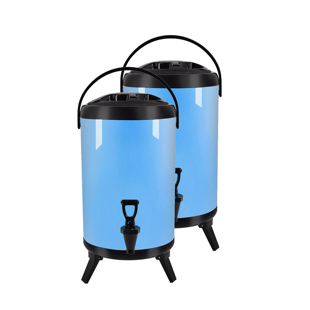 SOGA 2X 10L Stainless Steel Insulated Milk Tea Barrel Hot and Cold Beverage Dispenser Container with Faucet Blue • LUZ-VICDispenser10LBLUX2