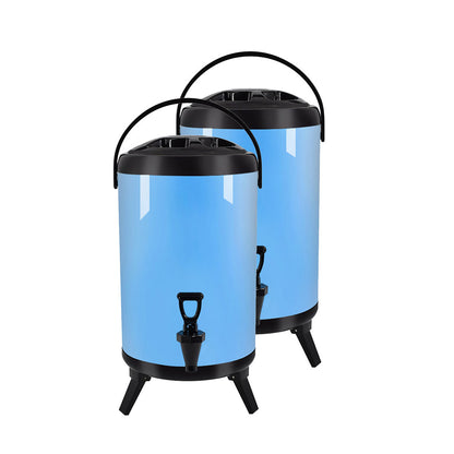 SOGA 2X 10L Stainless Steel Insulated Milk Tea Barrel Hot and Cold Beverage Dispenser Container with Faucet Blue • LUZ-VICDispenser10LBLUX2