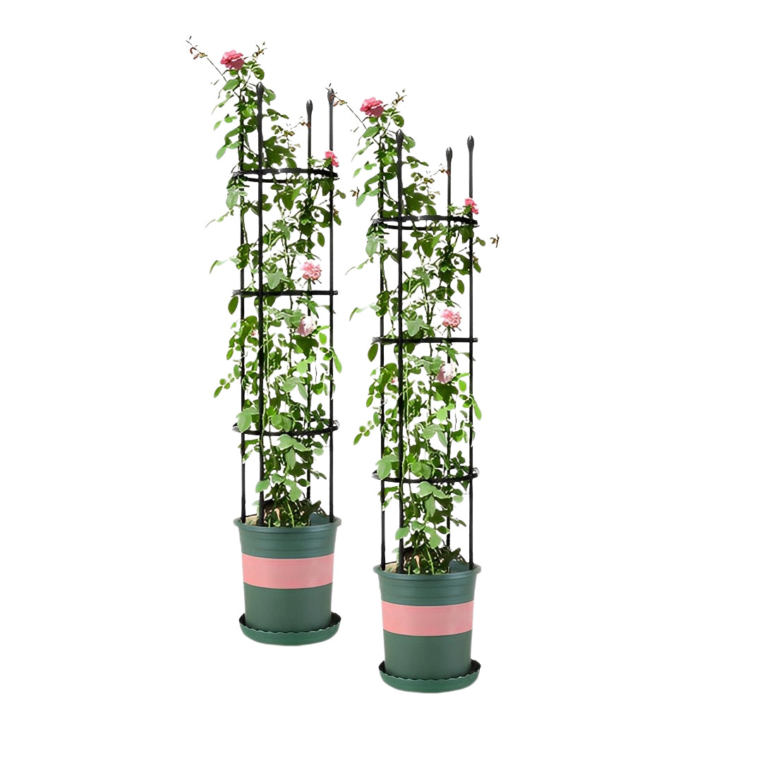 SOGA 2X 133cm 4-Bar Plant Frame Stand Trellis Vegetable Flower Herbs Outdoor Vine Support Garden Rack with Rings • LUZ-PlantTube133X2