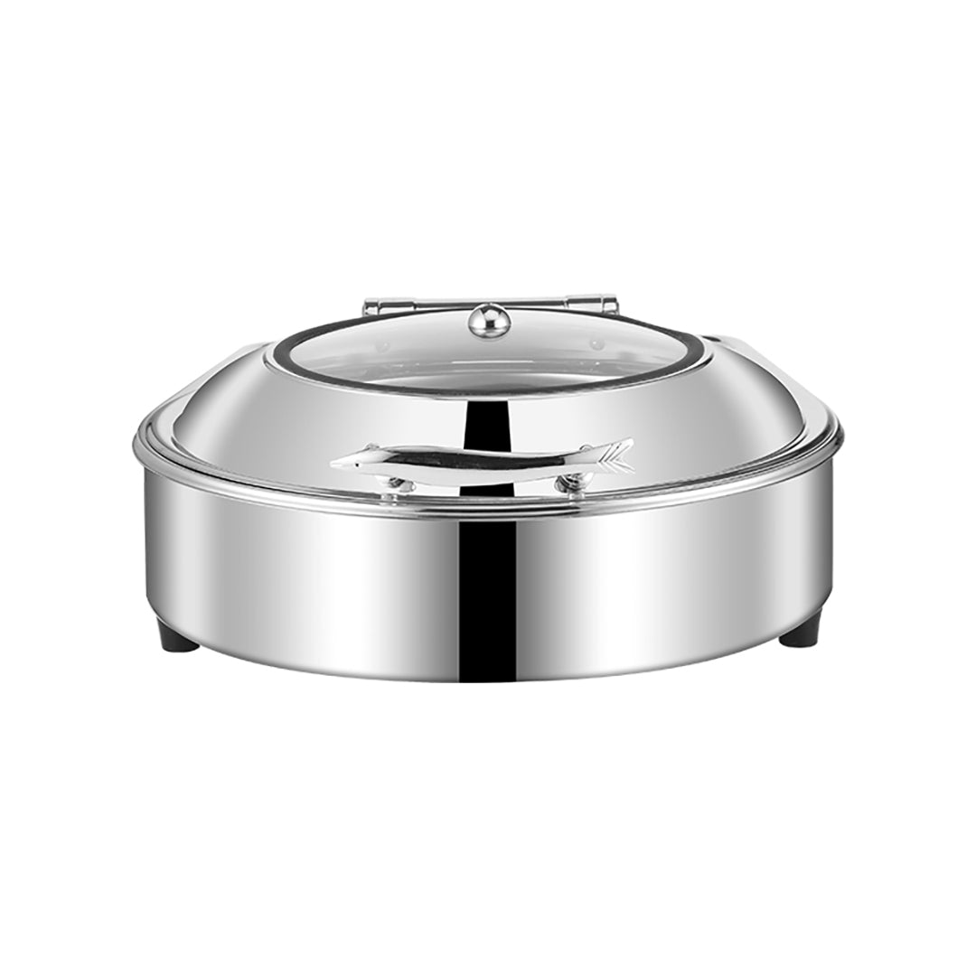 SOGA Stainless Steel Round Chafing Dish Tray Buffet Cater Food Warmer Chafer with Top Lid • LUZ-ChafingDish2105