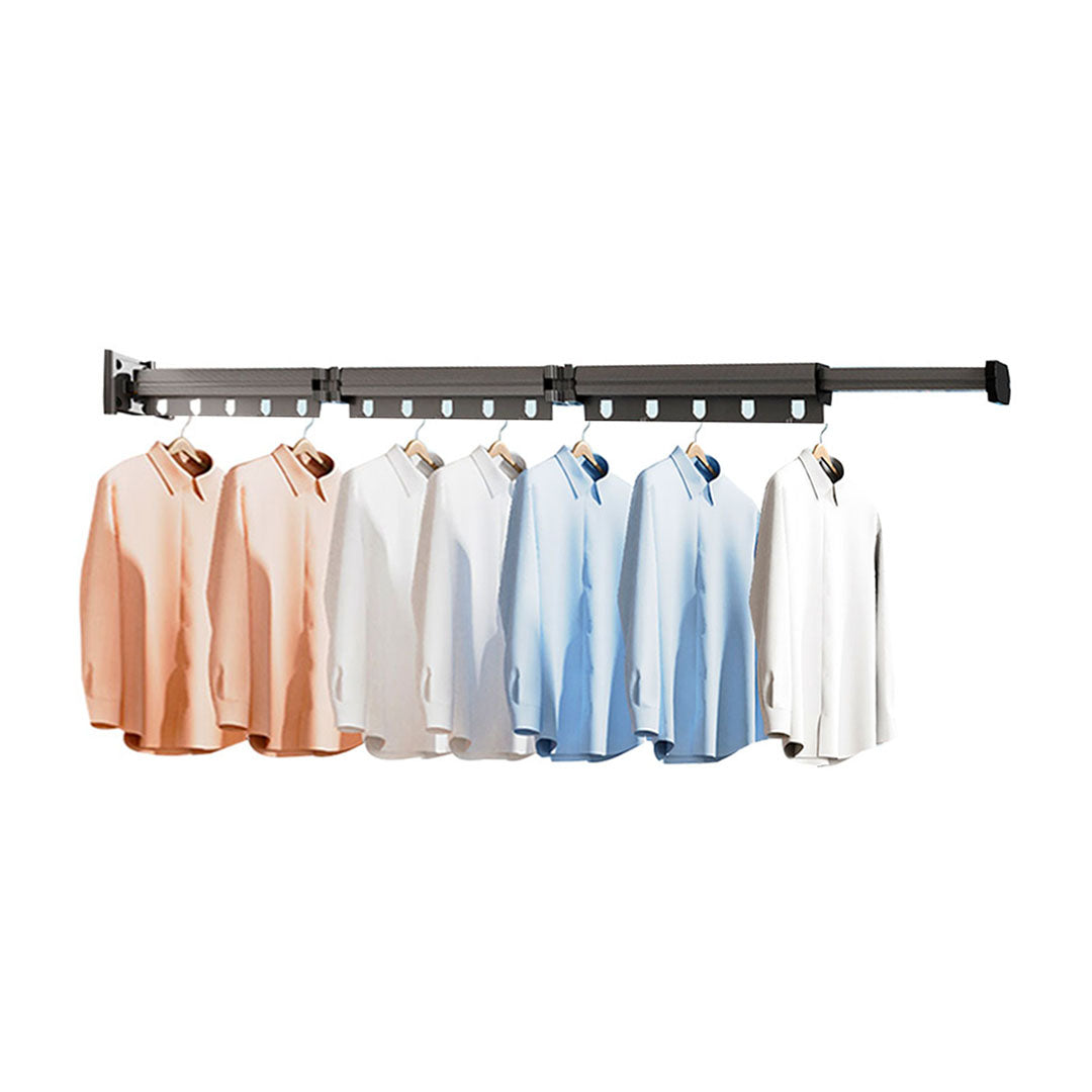 SOGA 127.5cm Wall-Mounted Clothing Dry Rack Retractable Space-Saving Foldable Hanger • LUZ-BSGKZD03