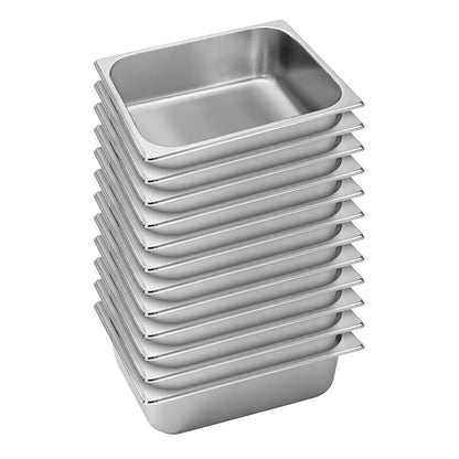 SOGA 12X  Gastronorm GN Pan Full Size 1/2 GN Pan 10cm Deep Stainless Steel Tray • LUZ-GastronormPans5410X12
