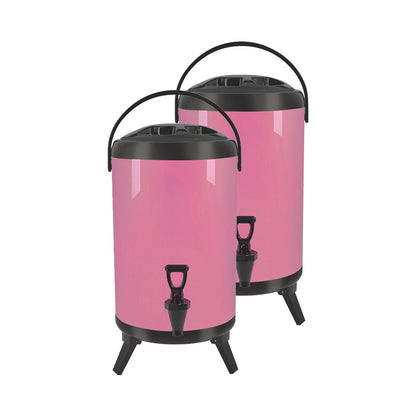 SOGA 2X 8L Stainless Steel Insulated Milk Tea Barrel Hot and Cold Beverage Dispenser Container with Faucet Pink • LUZ-VICDispenser8LPNKX2