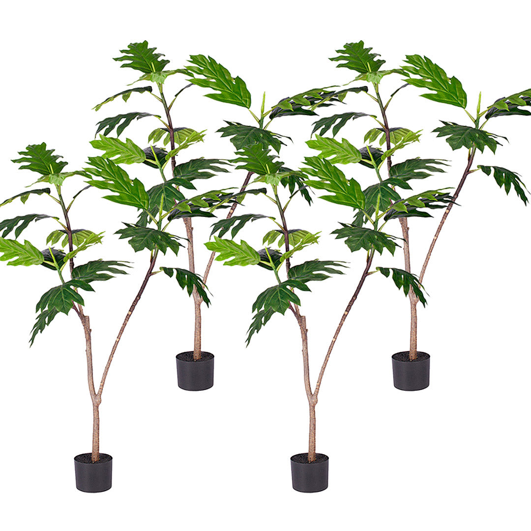 SOGA 4X 120cm Artificial Natural Green Split-Leaf Philodendron Tree Fake Tropical Indoor Plant Home Office Decor • LUZ-APlantMBS12018X4