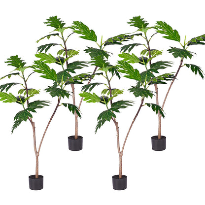 SOGA 4X 120cm Artificial Natural Green Split-Leaf Philodendron Tree Fake Tropical Indoor Plant Home Office Decor • LUZ-APlantMBS12018X4