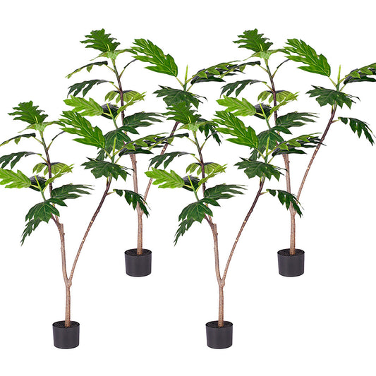 SOGA 4X 120cm Artificial Natural Green Split-Leaf Philodendron Tree Fake Tropical Indoor Plant Home Office Decor • LUZ-APlantMBS12018X4