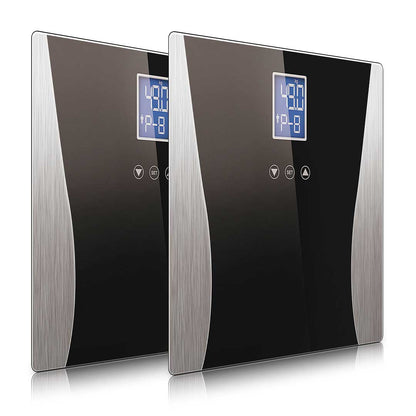 SOGA 2X Wireless Digital Body Fat LCD Bathroom Weighing Scale Electronic Weight Tracker Black • LUZ-BodyFatScale1304BlackX2