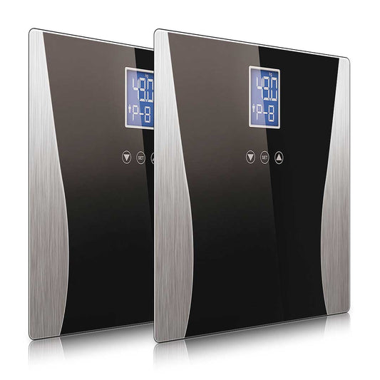 SOGA 2X Wireless Digital Body Fat LCD Bathroom Weighing Scale Electronic Weight Tracker Black • LUZ-BodyFatScale1304BlackX2