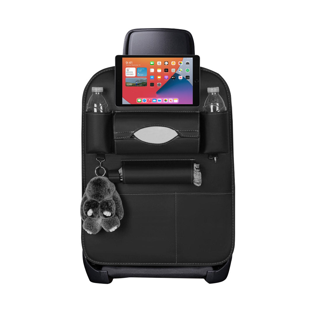 SOGA PVC Leather Car Back Seat Storage Bag Multi-Pocket Organizer Backseat and iPad Mini Holder Black • LUZ-CarStorage1SeatBagBLK