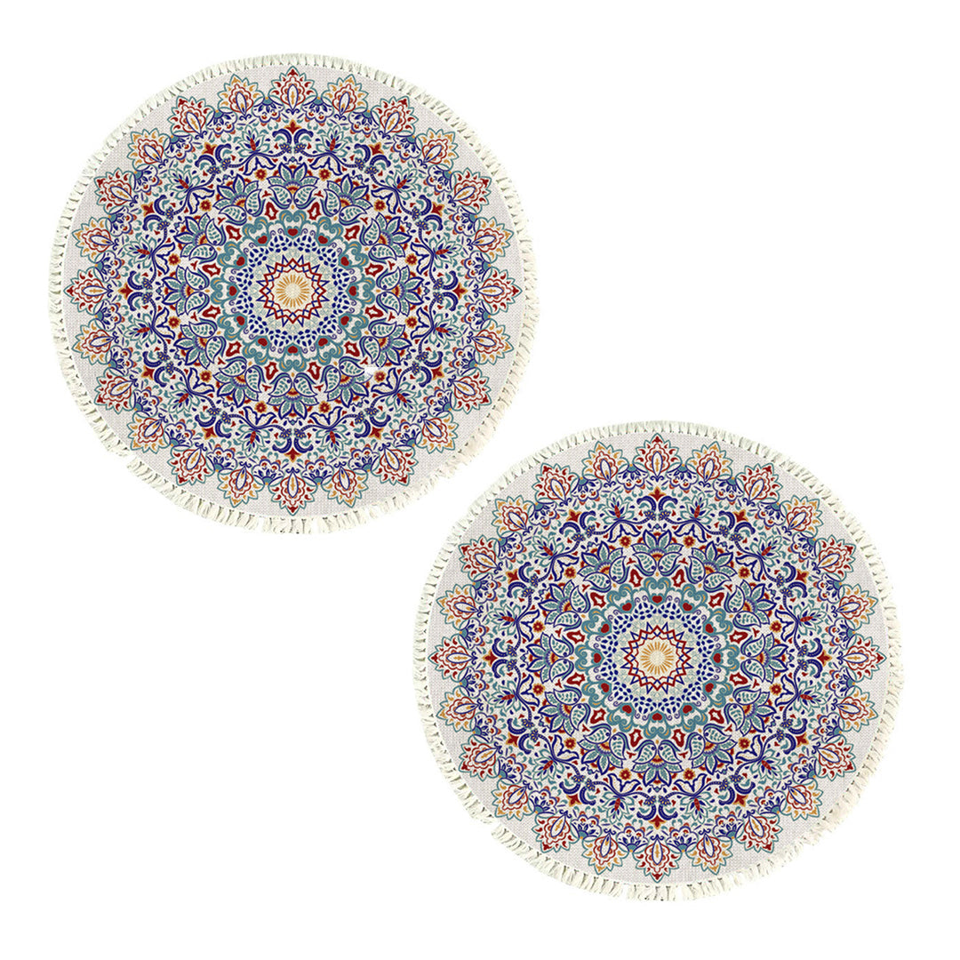 SOGA 2X 120cm Mandala Area Rug for Living Room Lounge, Bedroom, Anti-slip Doormat, Home Decor • LUZ-CarpetXLS14LgeX2