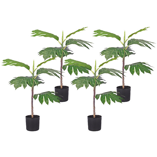 SOGA 4X 60cm Artificial Natural Green Split-Leaf Philodendron Tree Fake Tropical Indoor Plant Home Office Decor • LUZ-APlantMBS606X4