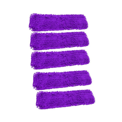 SOGA 5X 90x22 Purple Microfiber Flat Mop Floor Cleaning Pads Rotating Dust Remover • LUZ-MopHead90X5