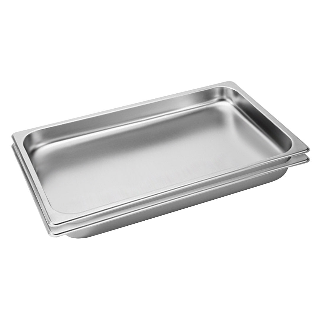 SOGA 2X Gastronorm GN Pan Full Size 1/1 GN Pan 4cm Deep Stainless Steel Tray • LUZ-GastronormPans5402X2A