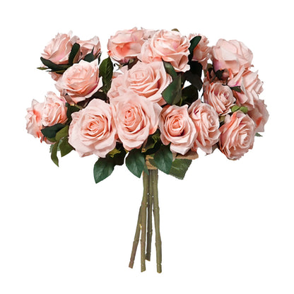 SOGA 4 Bunch Artificial Silk Rose 9 Heads Flower Fake Bridal Bouquet Table Decor Champion • LUZ-HO-F001
