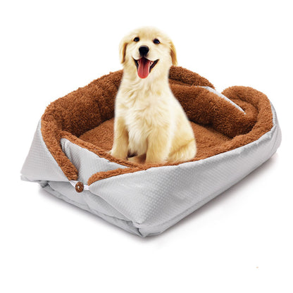 SOGA Silver Dual-purpose Cushion Nest Cat Dog Bed Warm Plush Kennel Mat Pet Home Travel Essentials • LUZ-CarPetBag04