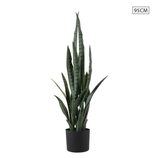 SOGA 95cm Sansevieria Snake Artificial Plants with Black Plastic Planter Greenery, Home Office Decor • LUZ-APlantFH9510