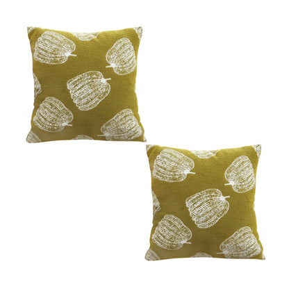 SOGA 2X 50cm Throw Pillow Green Autumn Harvest Pumpkin Print Home Decor • LUZ-FrenchCushion330X2