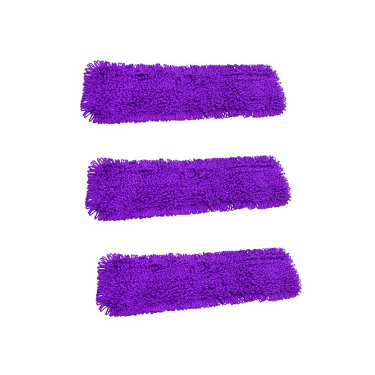SOGA 3X 90x22 Purple Microfiber Flat Mop Floor Cleaning Pads Rotating Dust Remover • LUZ-MopHead90X3