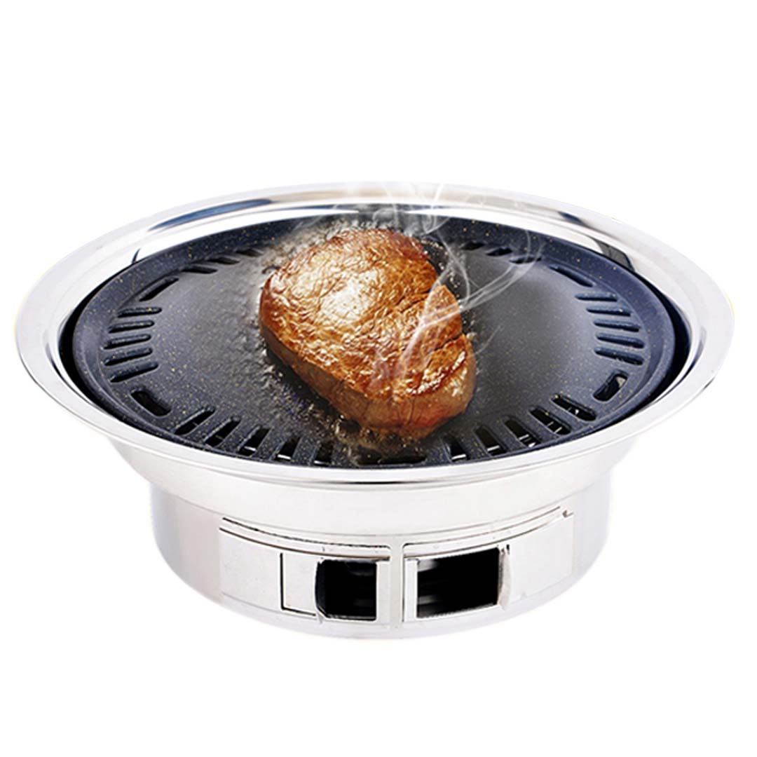 SOGA BBQ Grill Stainless Steel Portable Smokeless Charcoal Grill Home Outdoor Camping • LUZ-KoreanCharcoalBBQRound