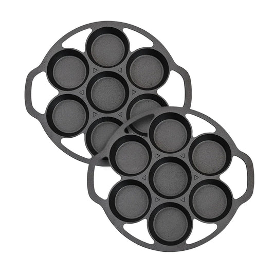 SOGA 2X 32cm Cast Iron Takoyaki Fry Pan Octopus Balls Maker 7 Hole Cavities Grill Mold • LUZ-ZPai014X2