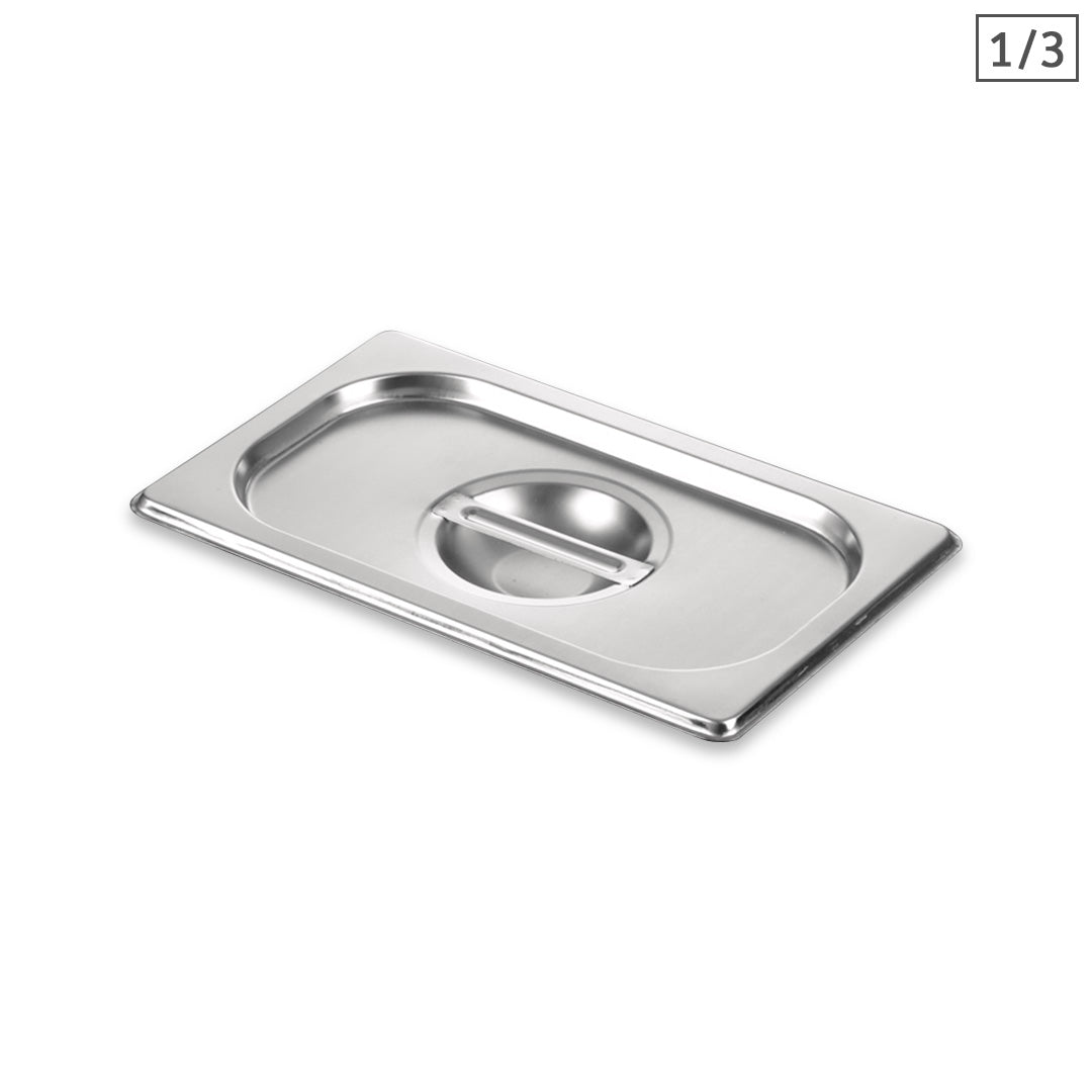 SOGA Gastronorm GN Pan Lid Full Size 1/3 Stainless Steel Tray Top Cover • LUZ-GP5503-JLID3F-X1