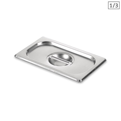 SOGA Gastronorm GN Pan Lid Full Size 1/3 Stainless Steel Tray Top Cover • LUZ-GP5503-JLID3F-X1