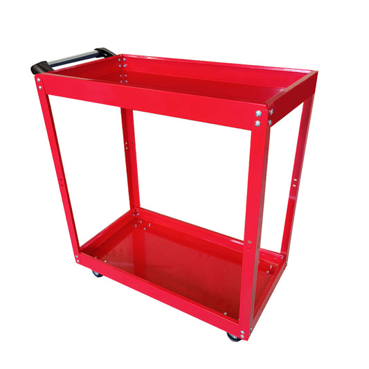 SOGA 2 Tier Tool Storage Cart Portable Service Utility Heavy Duty Mobile Trolley Red • LUZ-ToolCart605