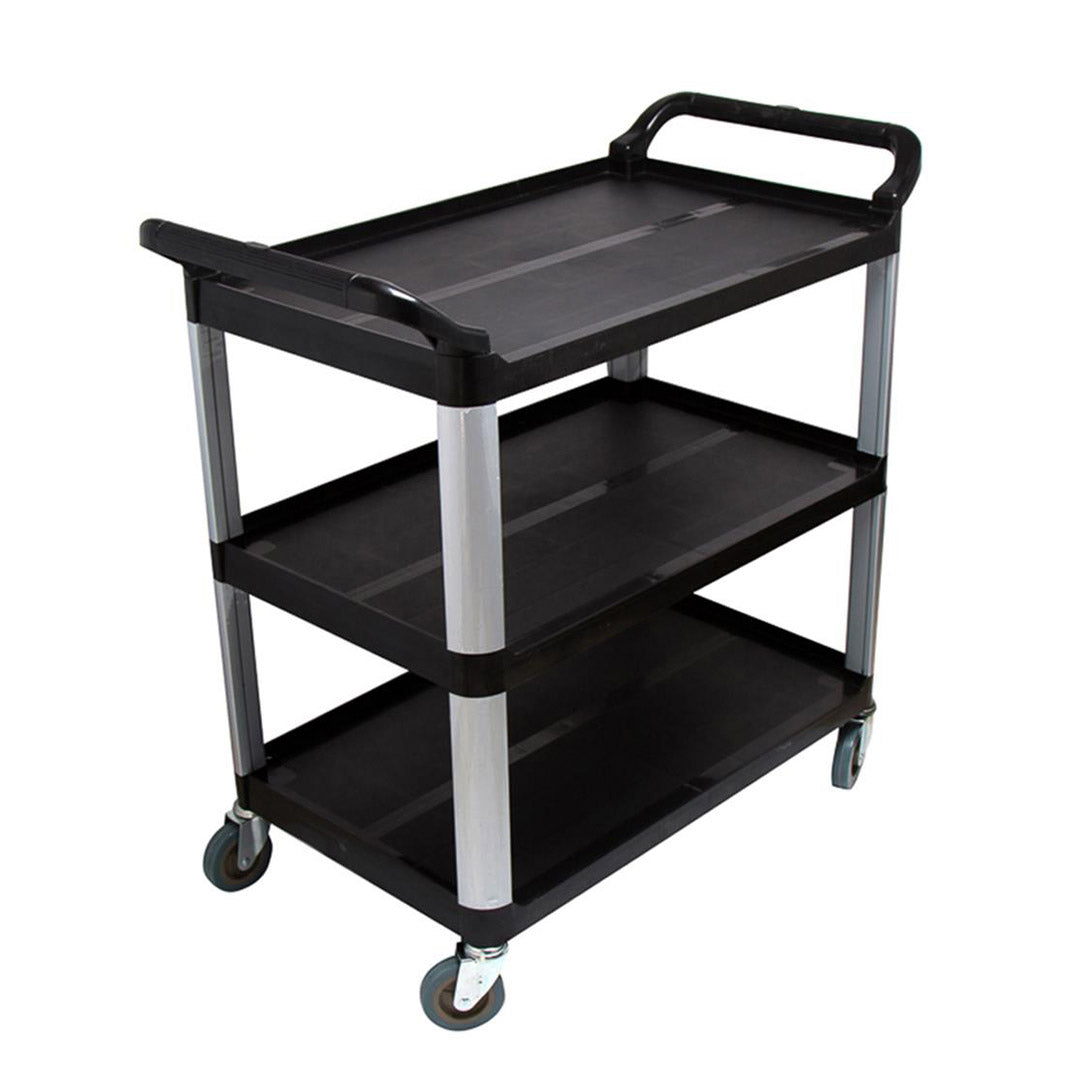 SOGA 3 Tier Food 83.5x43x95cm Trolley Food Waste Cart Storage Mechanic Kitchen Black Small • LUZ-FoodCartRubbishS