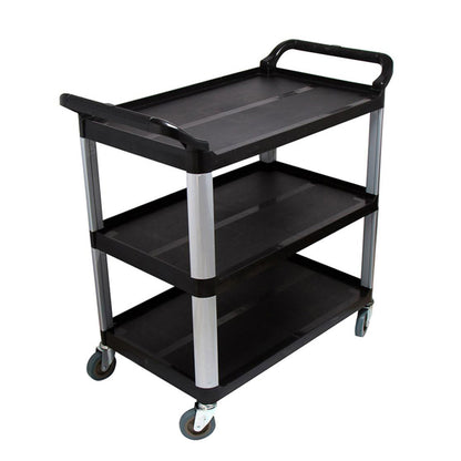 SOGA 3 Tier Food 83.5x43x95cm Trolley Food Waste Cart Storage Mechanic Kitchen Black Small • LUZ-FoodCartRubbishS