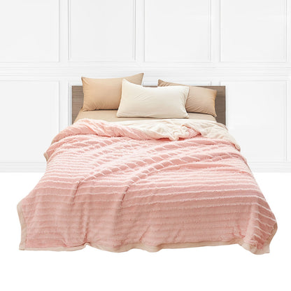 SOGA Throw Blanket Warm Cozy Double Sided Thick Flannel Coverlet Fleece Bed Sofa Comforter Pink • LUZ-Blanket309