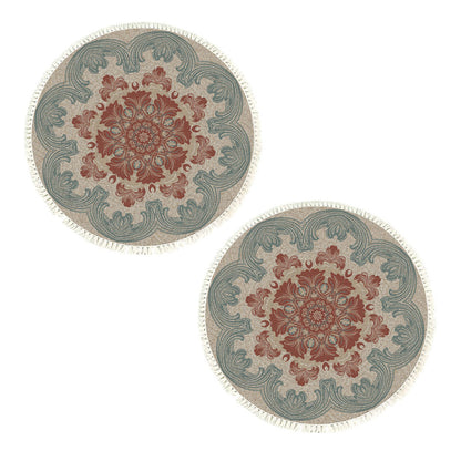 SOGA 2X 90cm Mandala Round Rug Boho Design Hippie Area Rug Anti-slip Doormat, Home Decor • LUZ-CarpetYH58X2