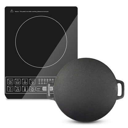 SOGA Electric Smart Induction Cooktop and 34cm Cast Iron Induction Crepe Pan Baking Cookware • LUZ-ECookt-CrepePan34