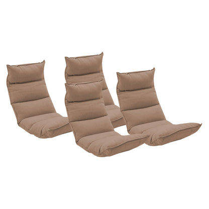 SOGA 4X Foldable Tatami Floor Sofa Bed Meditation Lounge Chair Recliner Lazy Couch Khaki • LUZ-LoungeLeatherKhakiX4