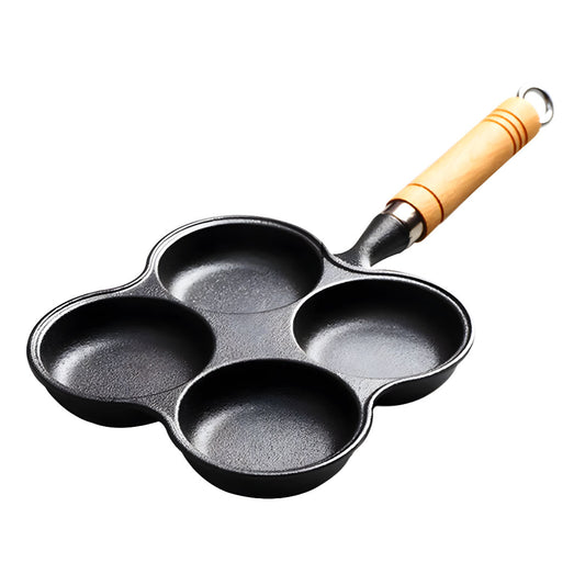 SOGA 4 Mold Multi-Portion Cast Iron Breakfast Fried Egg Pancake Omelet Fry Pan • LUZ-ZPai027