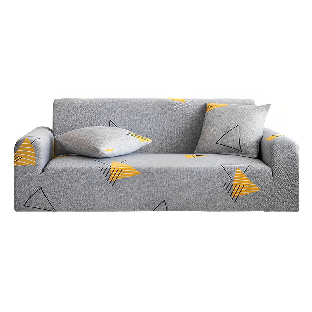 SOGA 3-Seater Geometric Print Sofa Cover Couch Protector High Stretch Lounge Slipcover Home Decor • LUZ-SofaCov215