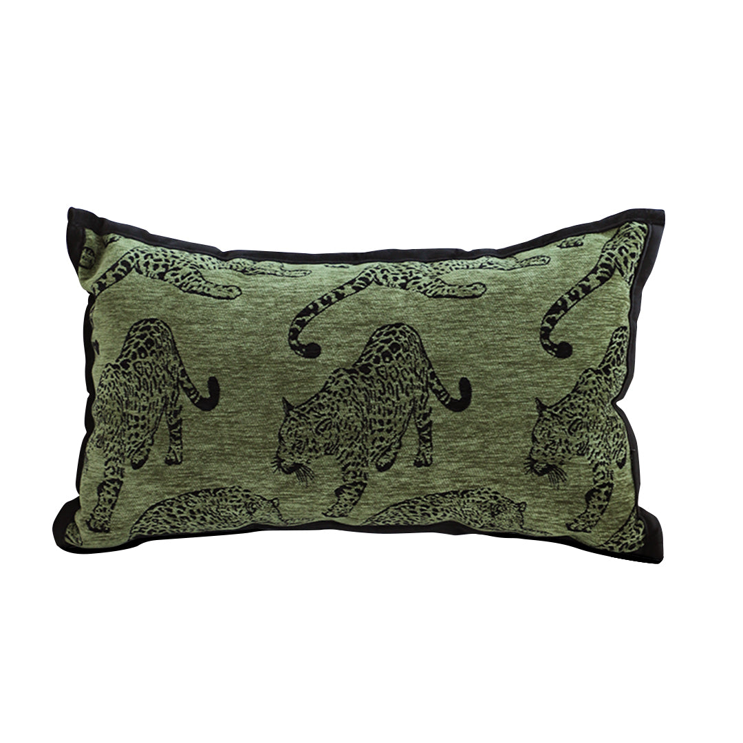 SOGA 30cm Throw Pillow Green Leopard Lumbar Decorative Cushion for Living Room • LUZ-FrenchCushion298