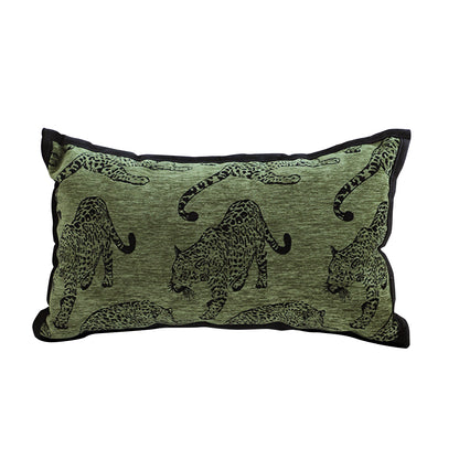SOGA 30cm Throw Pillow Green Leopard Lumbar Decorative Cushion for Living Room • LUZ-FrenchCushion298