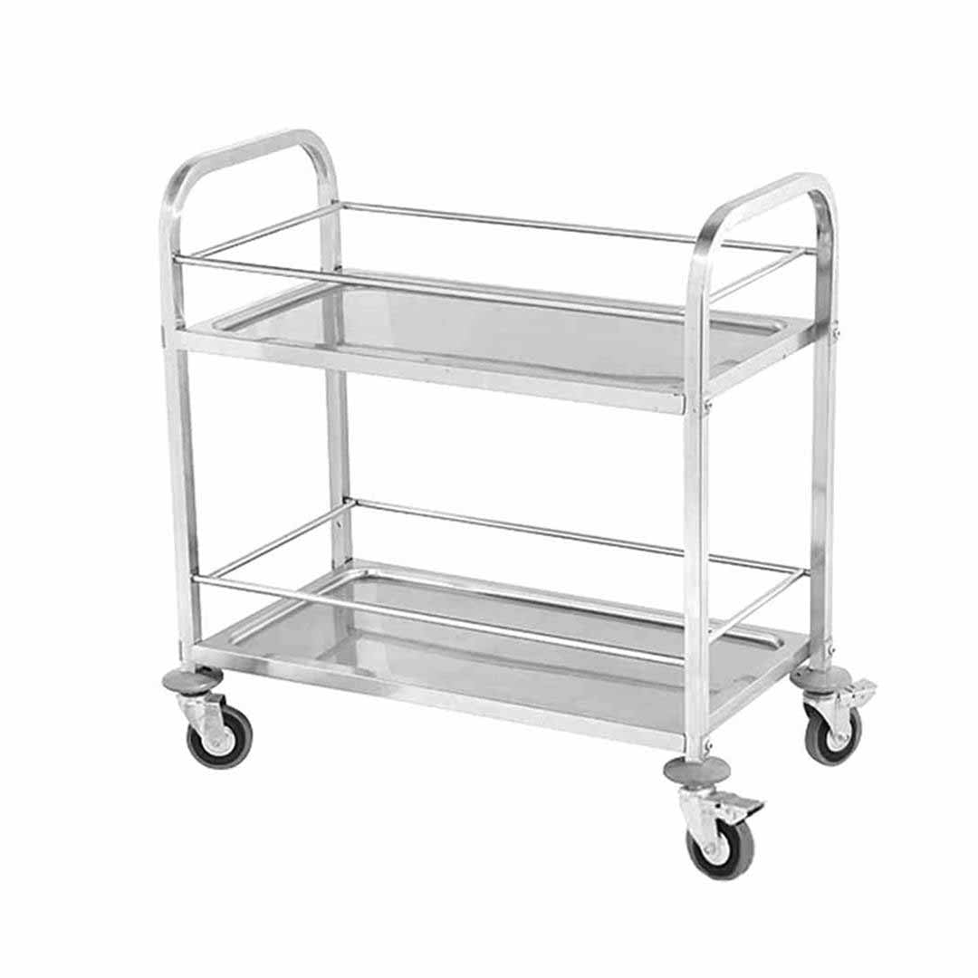 SOGA 2 Tier 75x40x84cm Stainless Steel Drink Wine Food Utility Cart Small • LUZ-FoodCart1206