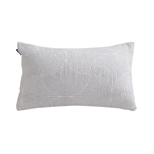 SOGA 35cm Throw Pillow Off White Lumbar Embroidered Decorative Cover Stitch for Home Decor • LUZ-FrenchCushion316