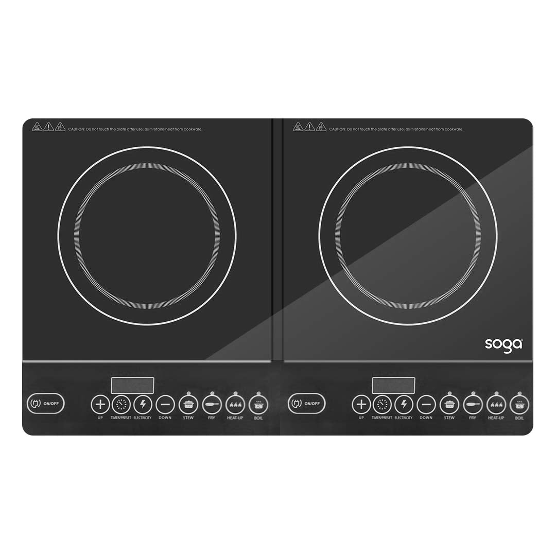 SOGA Cooktop Portable Induction LED Electric Double Duo Hot Plate Burners Cooktop Stove • LUZ-ElectricCooktopDouble