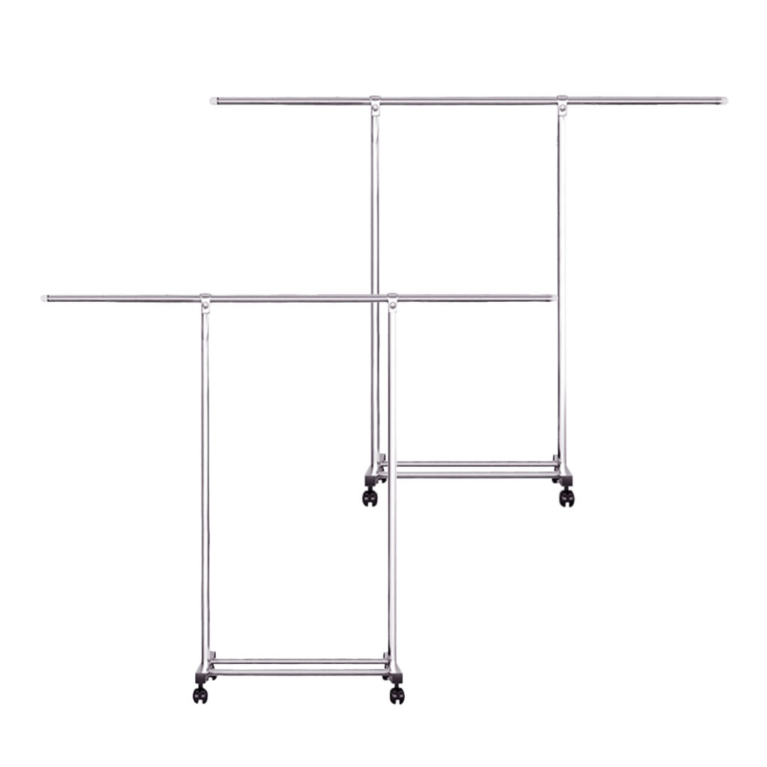 SOGA 2X 180cm Stainless Steel Floor-Standing Clothes Rack - Durable and Space-Saving Laundry Organizer • LUZ-BSXG2525X2