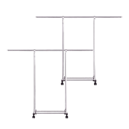 SOGA 2X 180cm Stainless Steel Floor-Standing Clothes Rack - Durable and Space-Saving Laundry Organizer • LUZ-BSXG2525X2