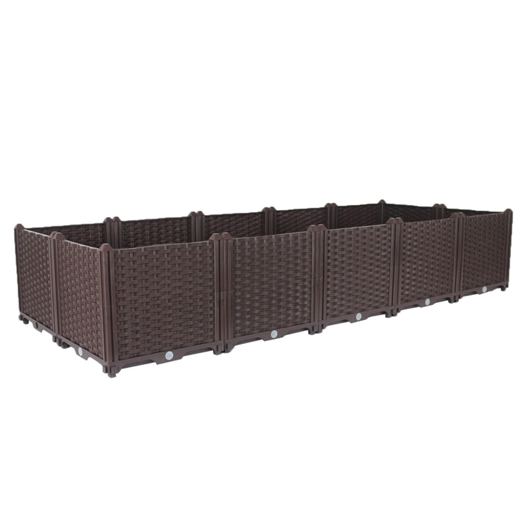 SOGA 200cm Raised Planter Box Vegetable Herb Flower Outdoor Plastic Plants Garden Bed Deepen • LUZ-PlantBox10D