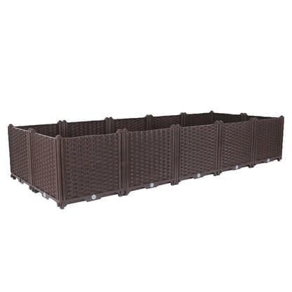 SOGA 200cm Raised Planter Box Vegetable Herb Flower Outdoor Plastic Plants Garden Bed Deepen • LUZ-PlantBox10D