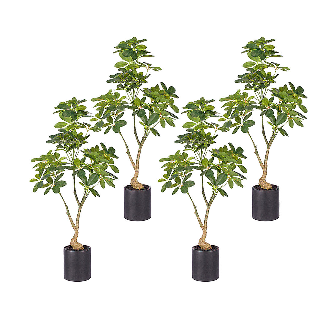 SOGA 4X 120cm Artificial Natural Green Schefflera Dwarf Umbrella Tree Fake Tropical Indoor Plant Home Office Decor • LUZ-APlantQXY120X4