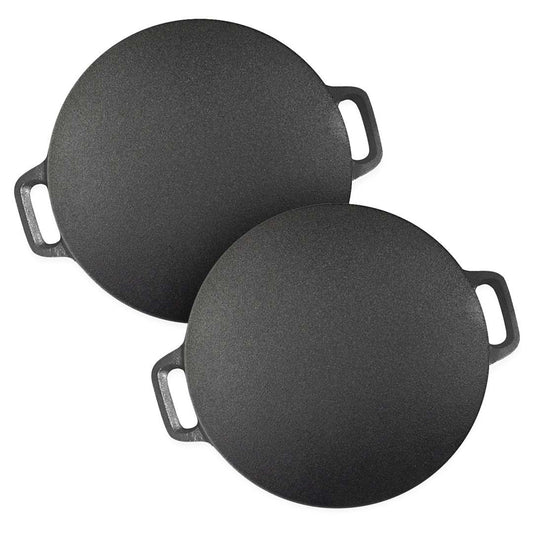 SOGA 2X 40X33cm Cast Iron Induction Crepes Pan Baking Cookie Pancake Pizza Bakeware • LUZ-ZPai005X2