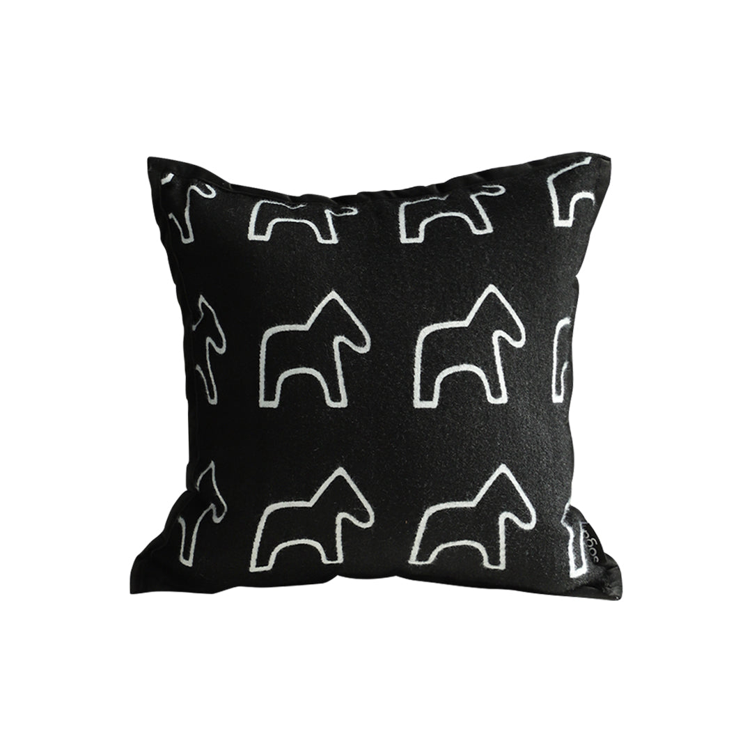 SOGA 45cm Throw Pillow Black Teddy Fleece Square Pony Design Decorative Cushion for Living Room • LUZ-FrenchCushion292