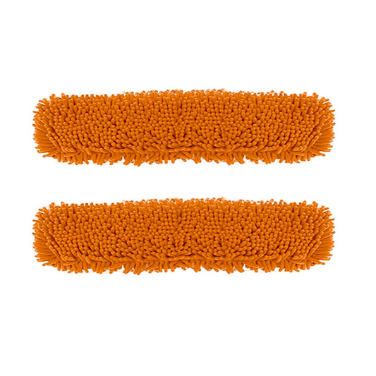 SOGA 2X 80x12 Orange Microfiber Flat Mop Floor Cleaning Pads Rotating Dust Remover • LUZ-MopHead80cmX2
